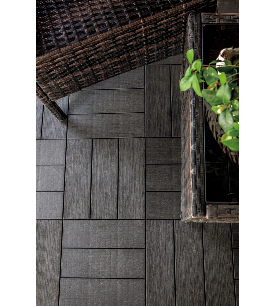 PIASTRELLA DA ESTERNO AUTOAGGANCIANTE IN POLIPROPILENE SIMIL-LEGNO MARRONE 563X563X13 MM